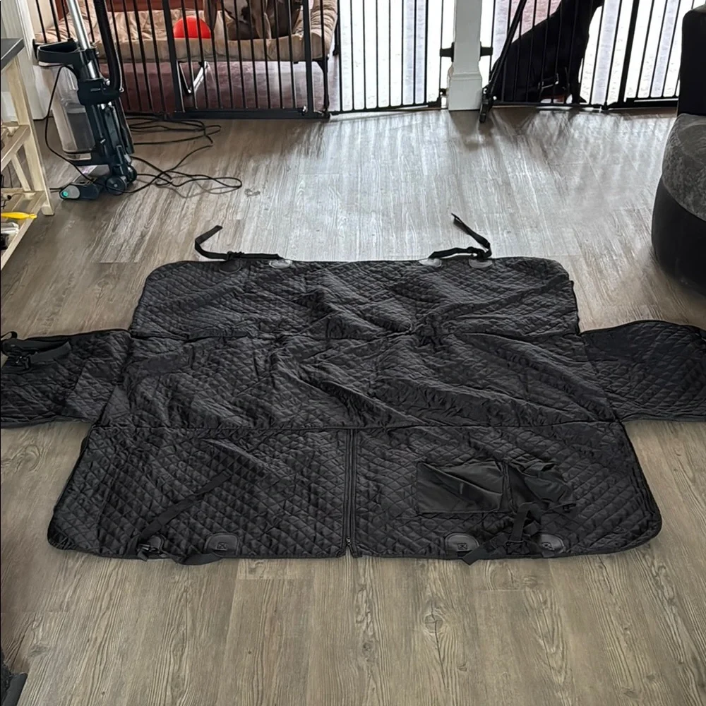 Black Quilted Dog Car Seat Cover